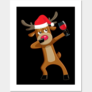 Rudolph The Red Nosed Reindeer Funny Wine Lover Family Christmas Gift Posters and Art